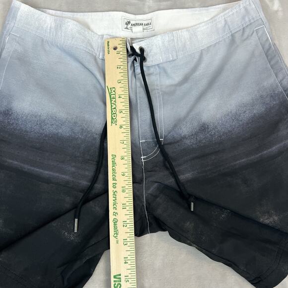 American Eagle Board Shorts Mens Large Grey Ombre Unlined Swim Beach Resort - Picture 3 of 8